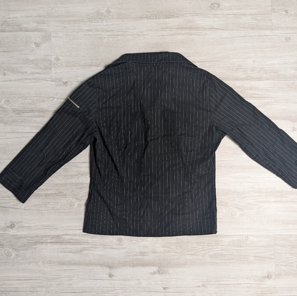 Vintage Le Chateau Pinstripe Zip Front Shirt - Picture 3 of 3